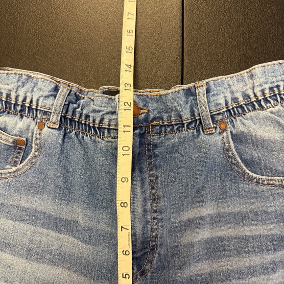 Jordache Womens Paperbag High-Waisted Jeans Size Large 31”W Raw Hem Medium Wash - Picture 4 of 14